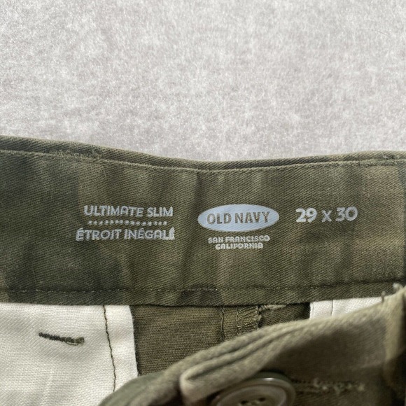Old Navy Pants Mens 29X30 Green Camouflage Print Ultimate Slim Straight Leg Camo - Picture 12 of 15
